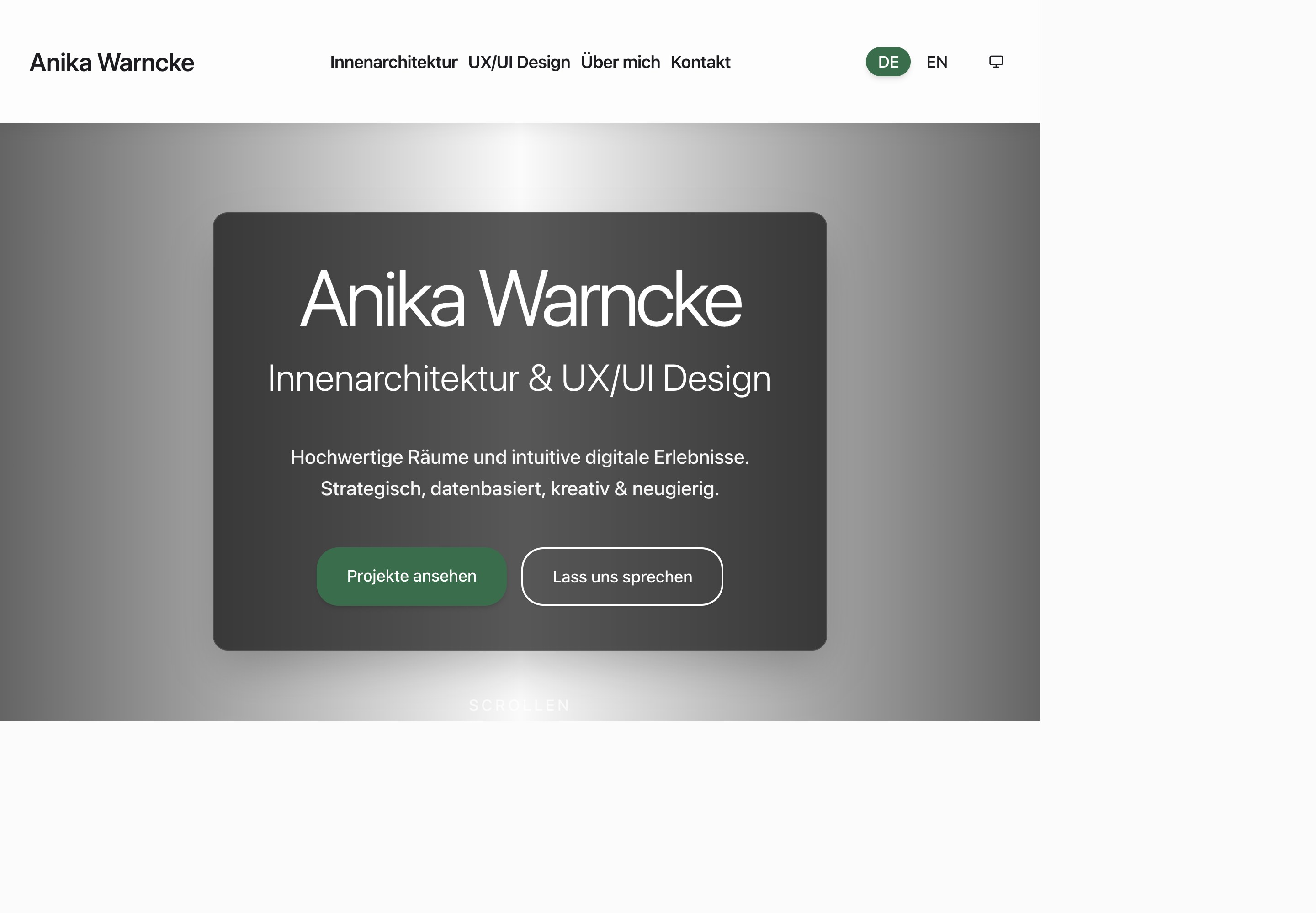 Screenshot of the UX/UI page on anika-warncke.de