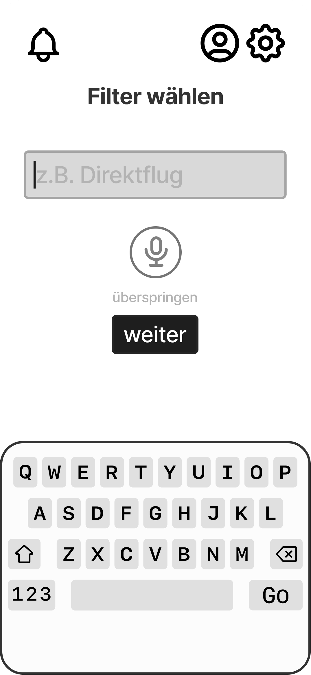 Hauptfunktion Screen 1